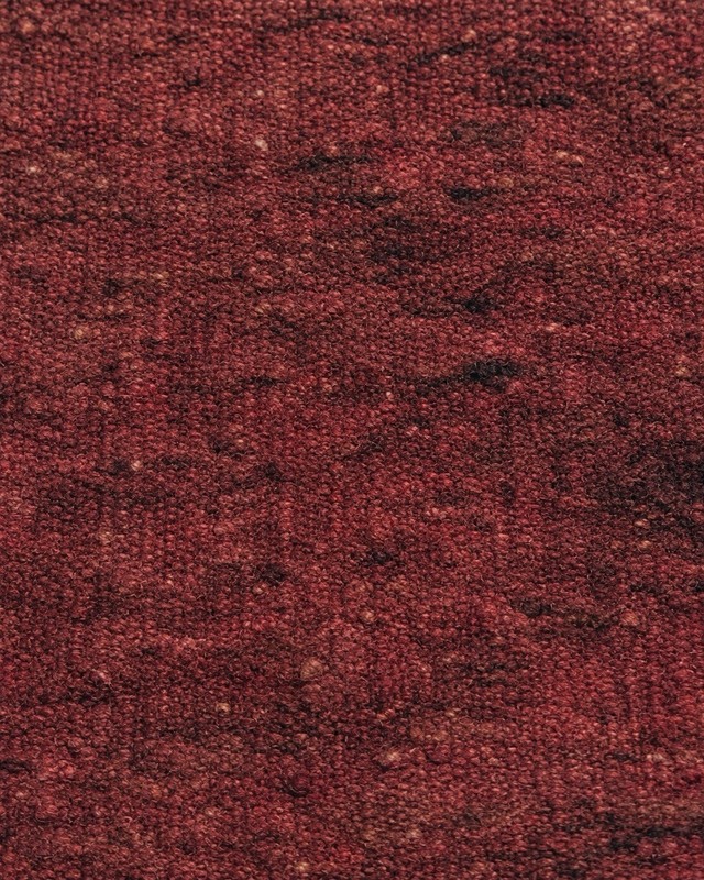 Vintage Afghan Wool Silk Kilim Rug Mat Handmade Minimalist Burgundy Red 18x22 in gallery