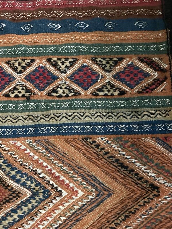 VTG Fringed Multicolored Kilm Rug 71 X41 Inches Without Fringe gallery