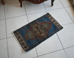 Anatolian Runner 2.6×1.4 ft Vintage Turkish Runner Oushak Runner Rug Y16