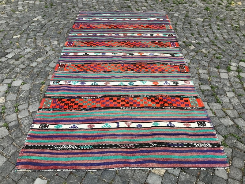 Vintage Kilim Rug Bohemian Large Kilim Turkish Handmade Kilim 10.8 X 5.6 Ft gallery