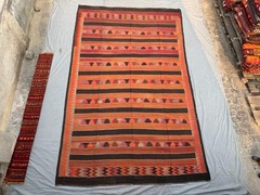 9’5×15’2 Ft Vintage Afghan Baluchi Kilim Rug Wool Zig Zag Geometric Tribal Kilim