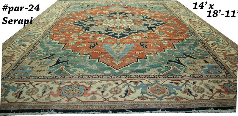 A Vintage Palatial 14' x 19' Serapi Azari Rug gallery