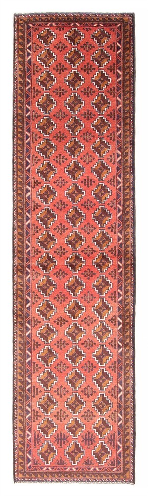 Vintage Hand-knotted Runner Rug 2'6" x 9'3" Traditional Oriental Wool Carpet