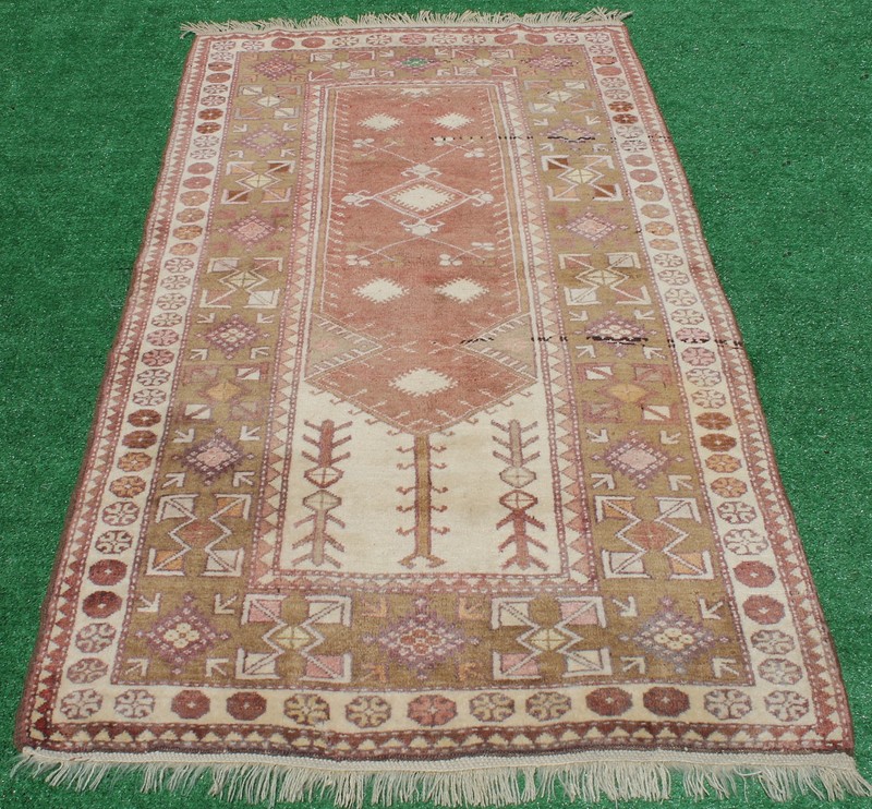 Turkish Rug 43''x79'' Vintage Muted Color Oriental Rug Wool Carpet 110x202cm gallery