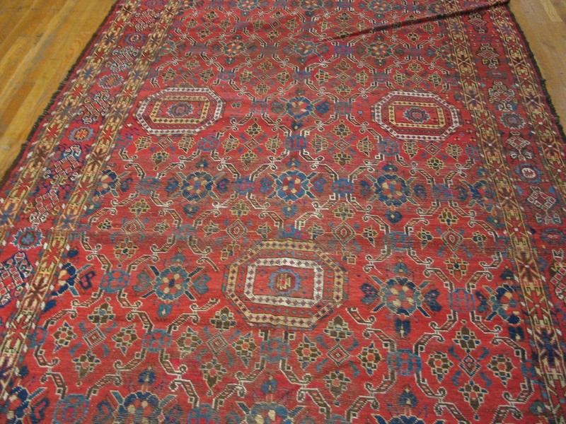 6'x21' Mid 19th Century Antique Rustic Tribal Ersari Beshir Coral Gallery Rug gallery