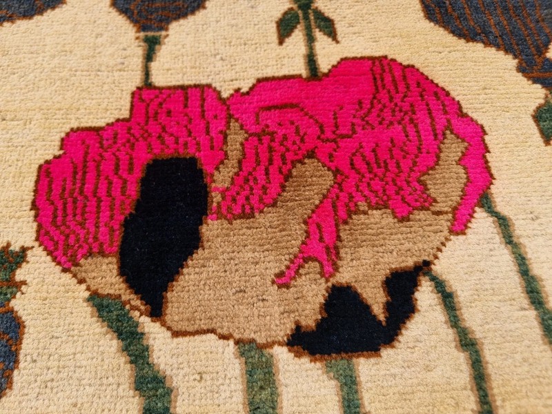 Afghan Hand Opium Flower Ak 47 War Rug Tribal Wool With Knotted Wall Hanging gallery