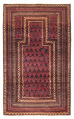Vintage Hand-Knotted Area Rug 3’1″ x 5’1″ Traditional Oriental Wool Carpet