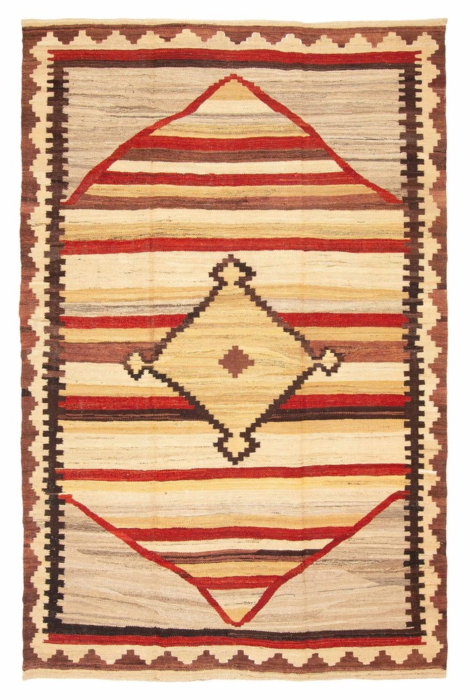 Vintage Hand Woven Area Rug 6'4" x 9'8" Traditional Wool Oriental Carpet