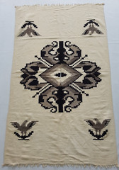Vintage Handmade Traditional Beautiful Mexican Kilim Floor Rug Carpet 206×124 cm