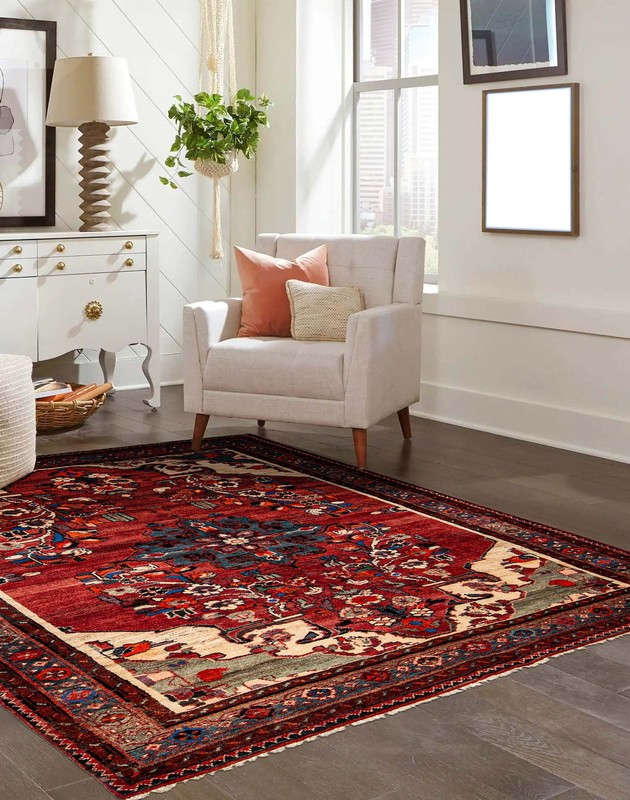 Vintage 6'10" x 9'7" Traditional Hand Knotted Vegetable Dye Wool Area Rug gallery