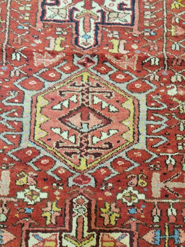 Antique Oriental Hand-Knotted Wool Runner Red/Blue/Ivory 3'8" x 15' gallery