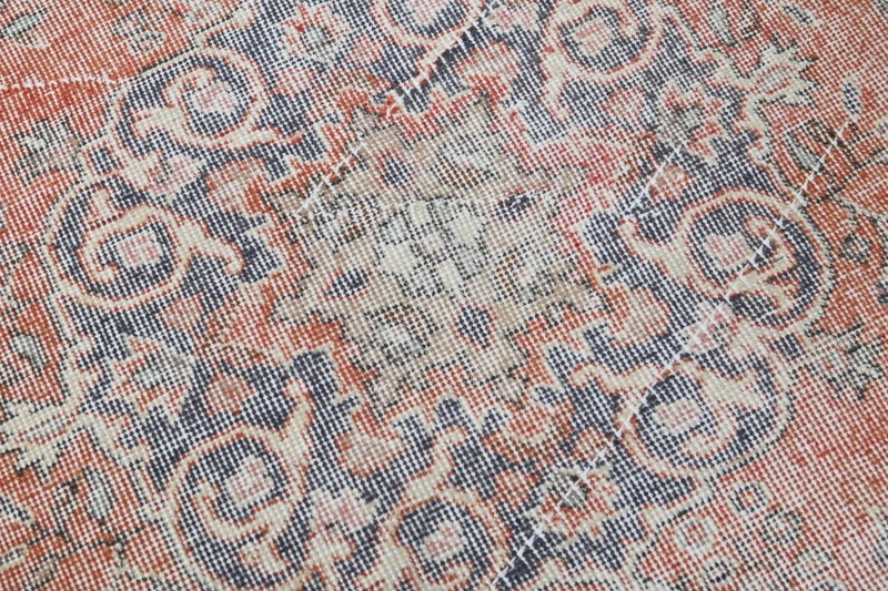Oushak Turkish Vintage Rug 4x7 Kilim Rug Anatolian Handmade Boho Decor RED gallery