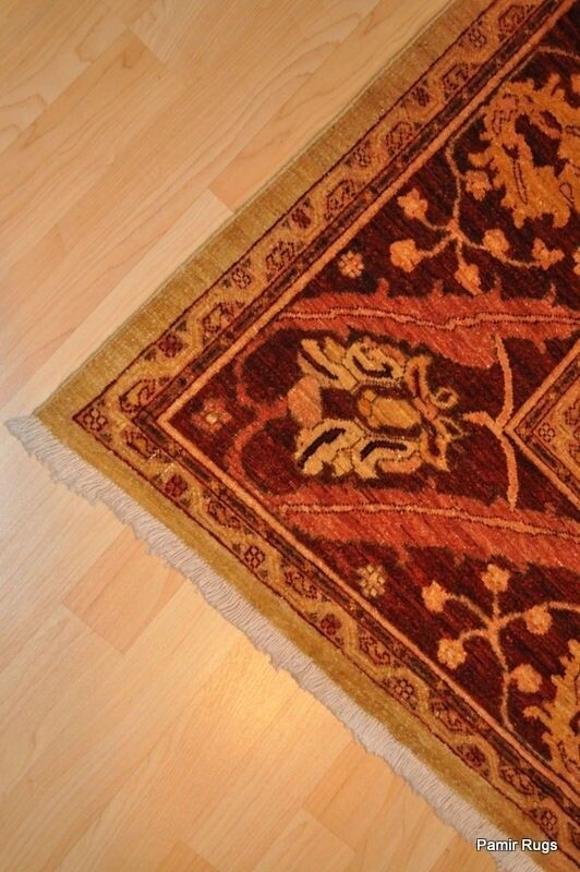 _HAND-MADE_HERIZ_DESIGN_9X12 FT. VEGETABLE DYED NATURAL COLOR BEIGE, DARK RED gallery