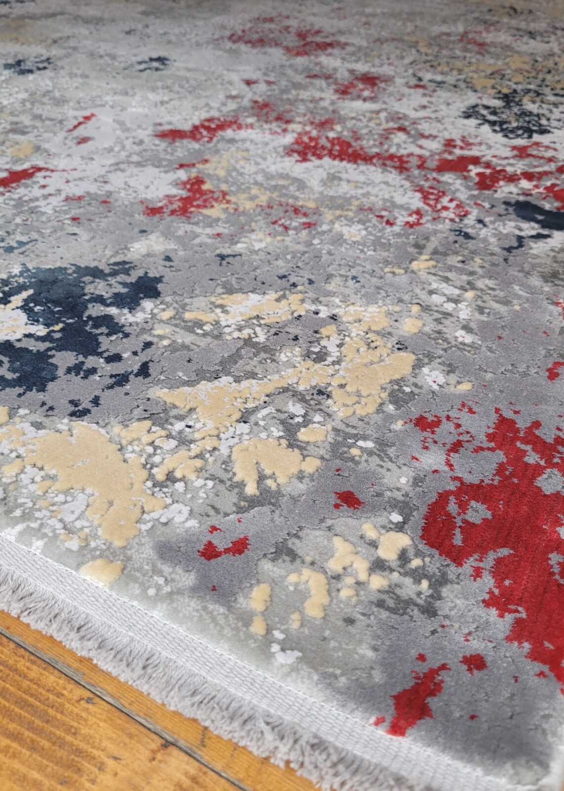 Red Silk Rug, Modal Silk Rug, Modern, Turkish Silk Rug 47"x71", 120x180cm gallery