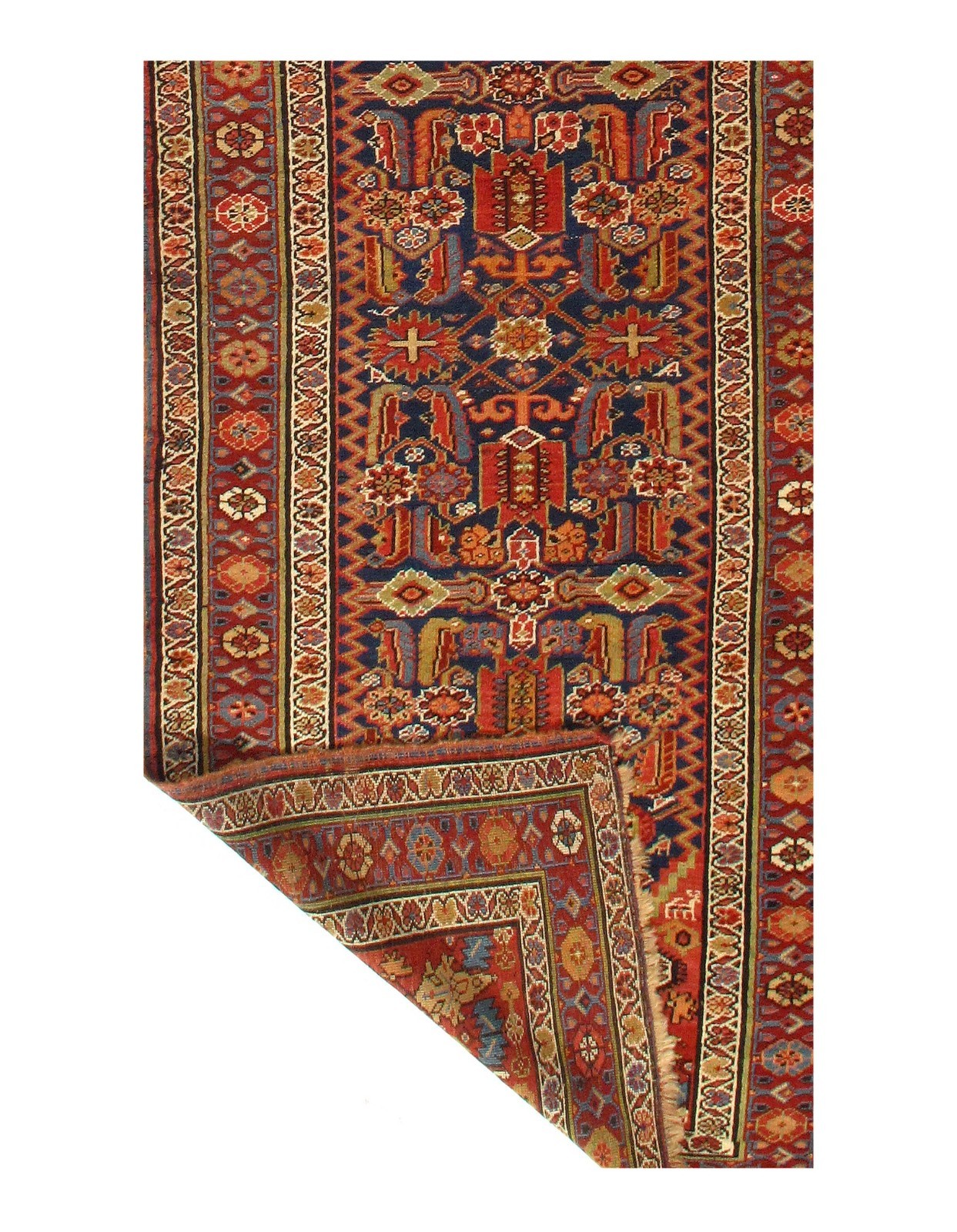 Rust Antique Hand-Knotted Wool runner Rug 3'.7'' X 13' 4'' gallery