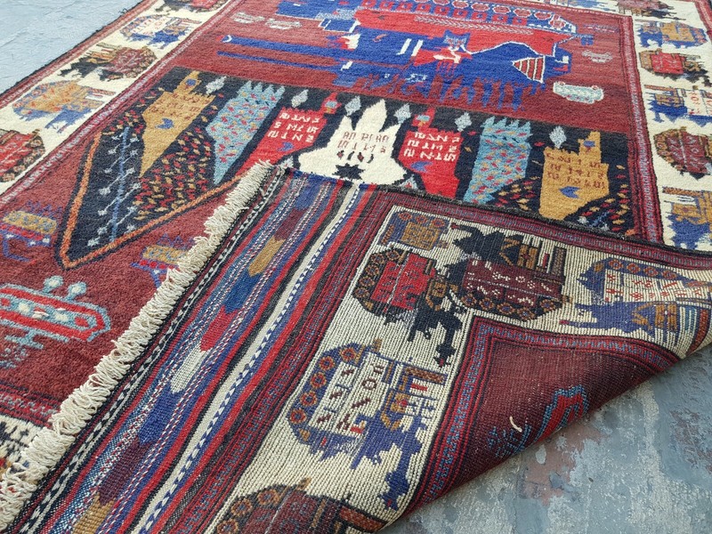 6'3"x4'6" ft Baloch War Rug Handmade Afghan War Rug Trible Shindand Rug war art gallery