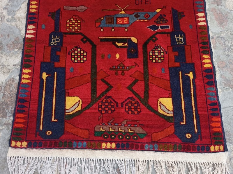 AR Handmade vintage Afghan tribal war rug balouchi area rug 132×87 cm gallery