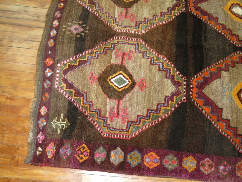 Vintage Turkish Oushak Kurdish Kars Gallery Geometric Rug Size 5'10''x12'6'' gallery
