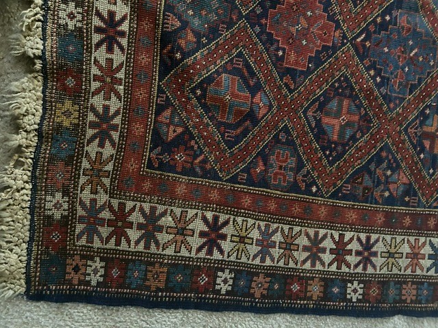 ANTIQUES CAUUCASIAN SHIRVAN RUG HAND-NOTTED WOOL, NATURAL DYES/C 1860-1899/SALE gallery