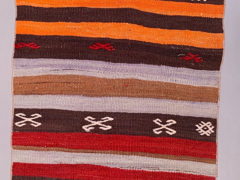Old Turkish narrow Kilim Runner 410x63 cm shabby chic, vintage kelim gallery