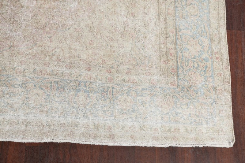 Muted Semi Antique Traditional Floral Area Rug Distressed Oriental Handmade 9x13 gallery