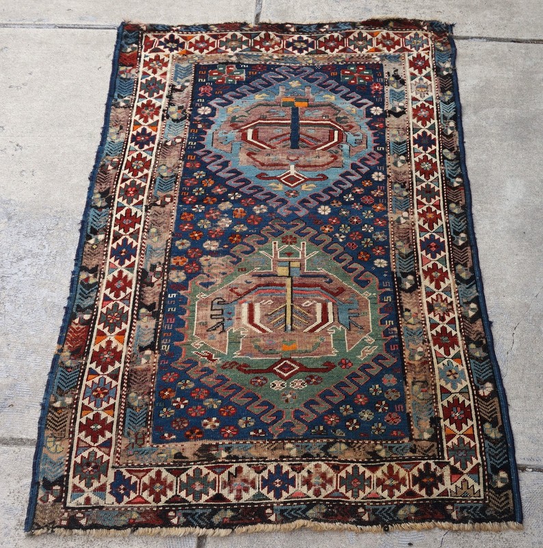 Antique Caucasian Kuba Rug 3'9"x5'7" gallery