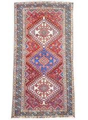 Semi-Antique Distressed Geometric Tribal Oriental Rug Entryway Carpet 5×10 Ft