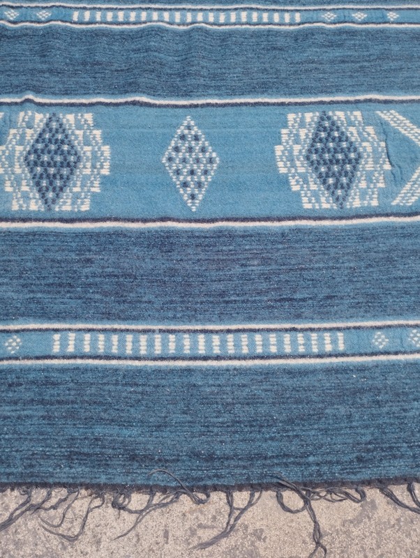 Vintage Handmade Tunisian Geometric Wool Kilim Rug 222x109 cm gallery