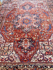Auth: Antique Heriz Rug RARE Christian Confluence Mystical ART BEauty 9×12