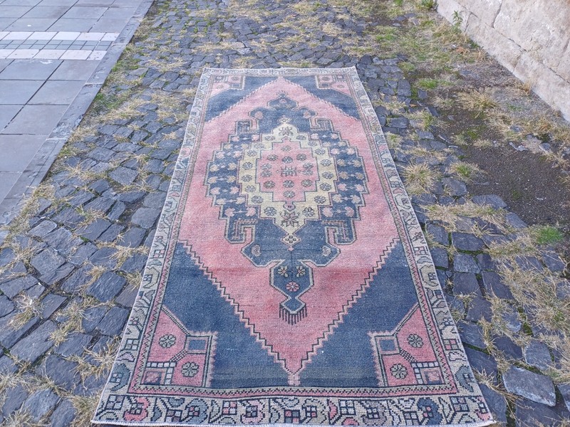 Turkish Arisaman Vintage Area Rug 3.77 x 8.33 ft , 4x8 Handmade Rug 115 x 254 cm gallery