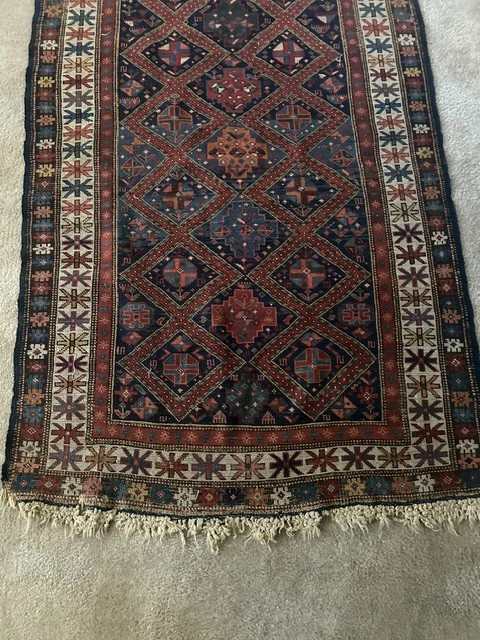 ANTIQUES CAUUCASIAN SHIRVAN RUG HAND-NOTTED WOOL, NATURAL DYES/C 1860-1899/SALE gallery