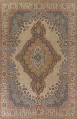 Distressed Over-Dyed Traditional Area Rug 9×13 ft Hand-knotted Wool Carpet