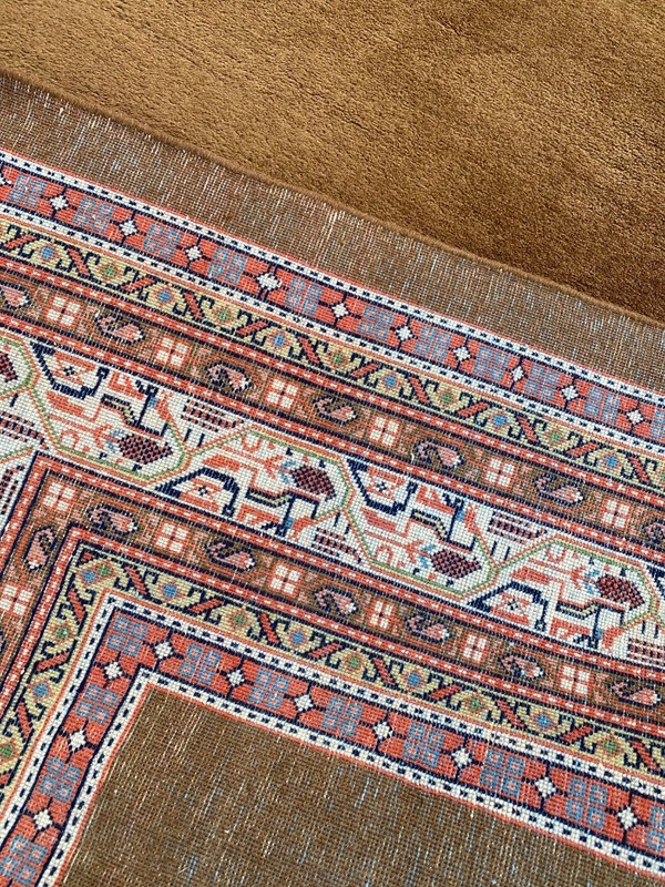 Brand New Handmade In India Modern Rug,Copper w/ Colorful Accents, Soft Pile 6x9 gallery