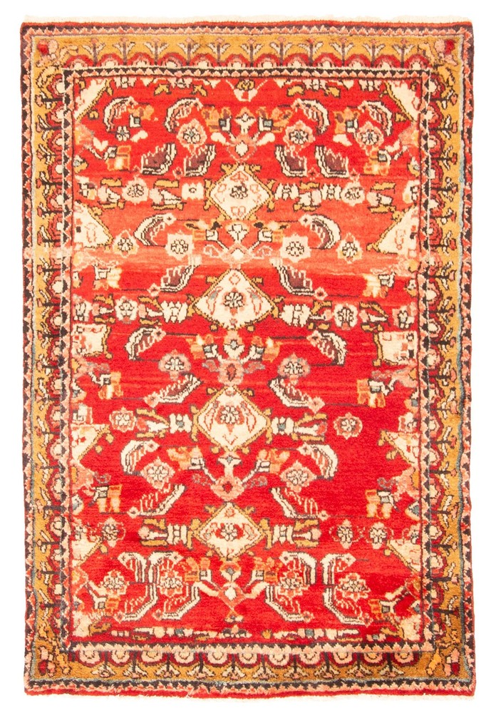 Vintage Hand-Knotted Area Rug 3'4" x 5'0" Traditional Oriental Wool Carpet