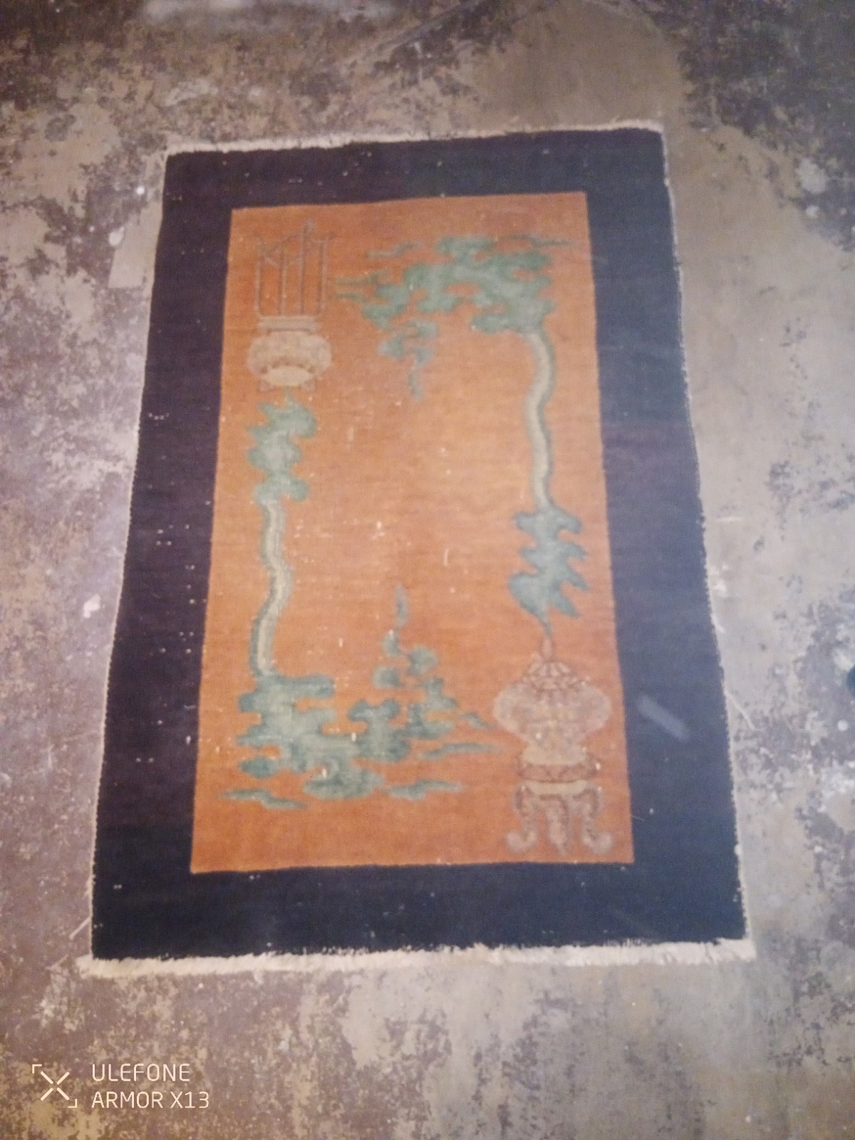 RARE Antique 1920s or Earlier Hand-Knotted Wool Chinese ART DECO Oriental Rug gallery