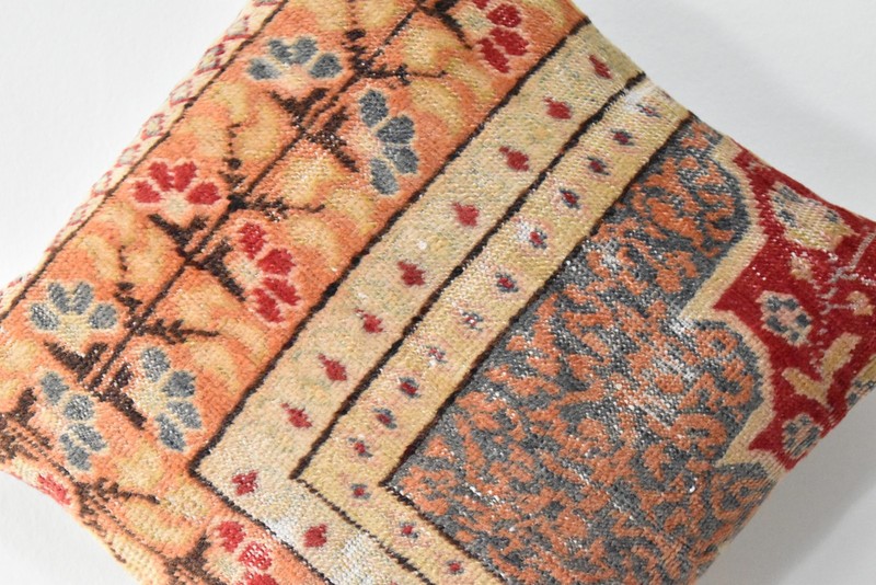 Turkish Pillow Cover Sofa Rug 16'' x 16'' Made of Antique Cushion Cover Carpet gallery
