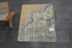 Oushak Turkish Doormat Rug 2×2 ORANGE Anatolian Handmade Vintage Small Kilim Rug