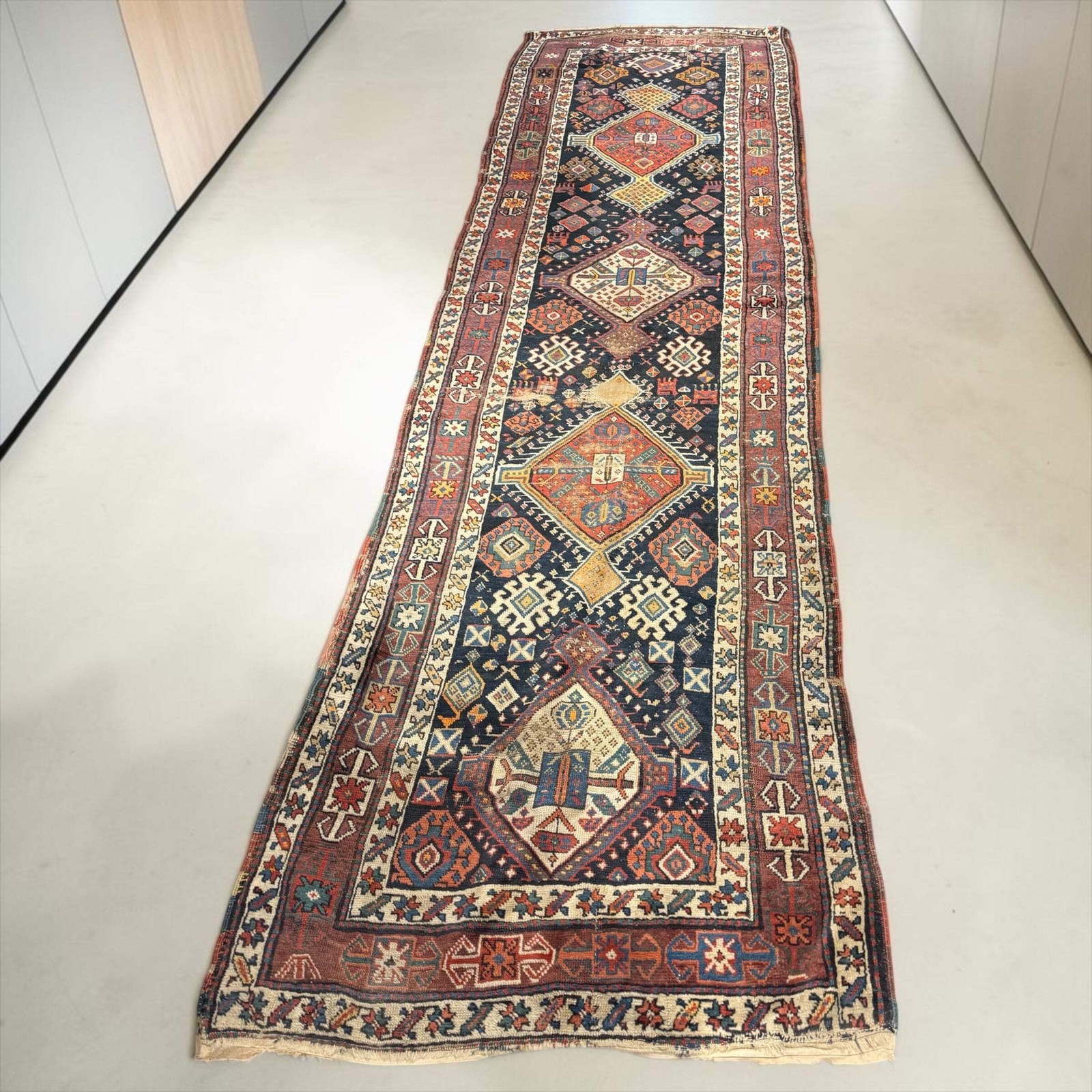 Antique Caucasian Kuba Shirvan Runner Rug c. 1890–1910 | Hand-Knotted Wool | 100 gallery