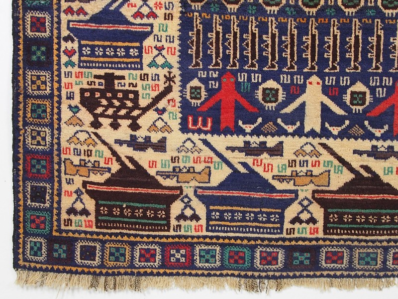 6,9x3,8 ft unique genuine old nomadic Afghan Warrug Afghanistan Kriegteppich NR2 gallery