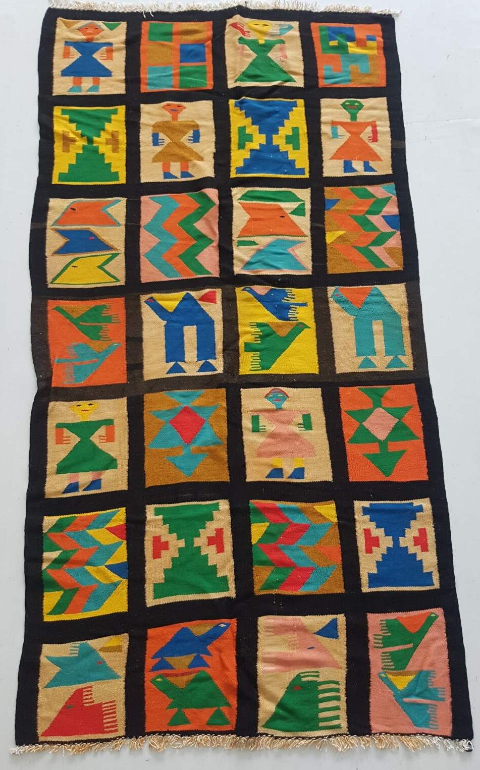 Vintage Handmade Tunisian Gafsa Tribal Traditional Wool Kilim Rug 151x82 cm gallery