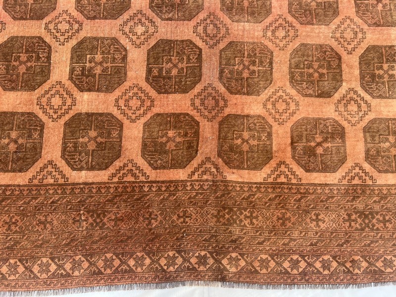 Antique Turkmen Rug 7'3x10ft Hand Knotted Tribal Terracotta Vintage Bedroom Rug gallery