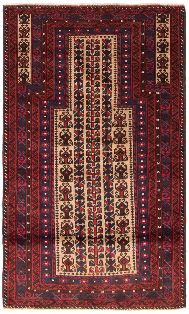 Vintage 2'11" x 5'0" Traditional Hand Knotted Vegetable Dye Wool Area Rug