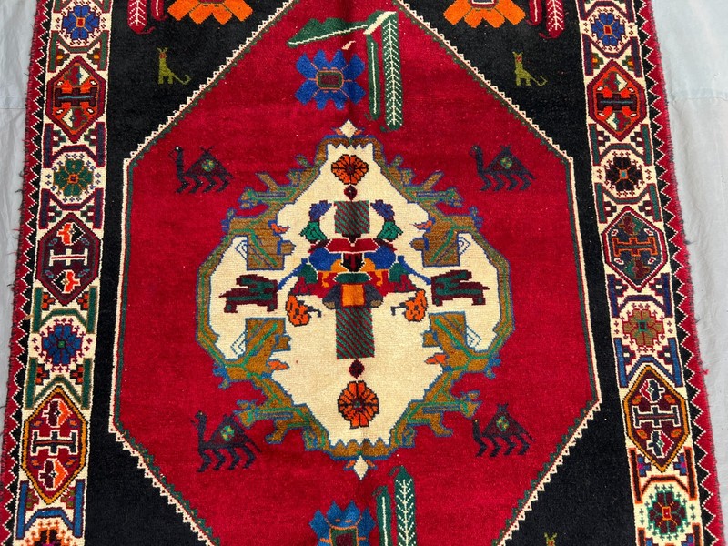 COLLECTORS' ITEM Vintage Stunning Natural Vegetable Fine Quality Pictorial kazak gallery
