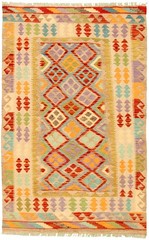 Vintage Hand Woven Area Rug 3’11” x 6’4″ Traditional Wool Oriental Carpet