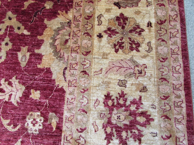 Traditional Hand Made Afghan Oriental Wool Burgundy Red Zigler Carpet 393x297cm gallery
