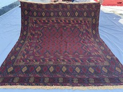 Fine Antique Afghan Mushwani Rug 5×5 Square Handmade Persian Style Tribal Carpet