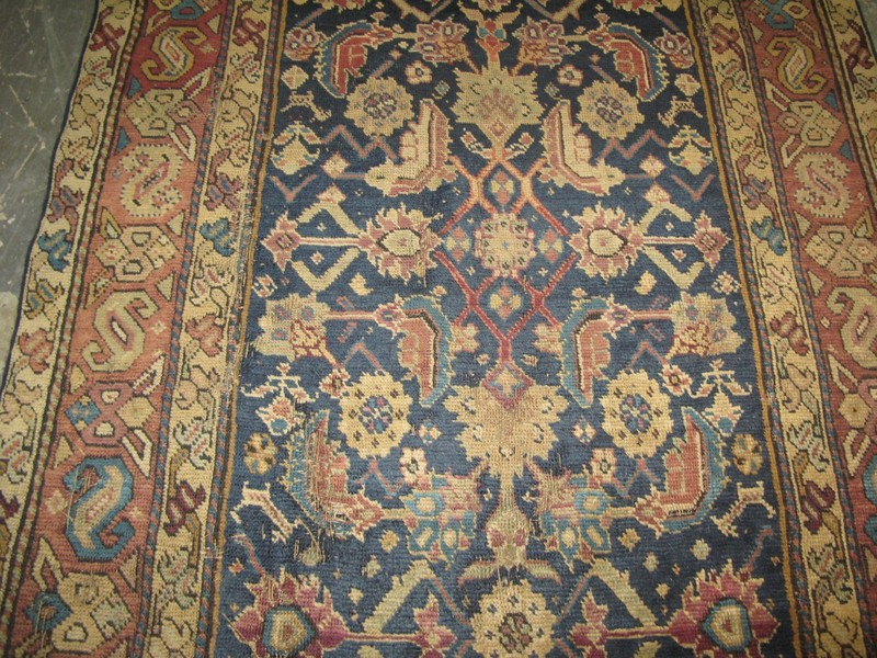 Antique Hand Knotted Wool Russian Caucasian Karabagh Long Rug Runner 3'4x17'5 gallery