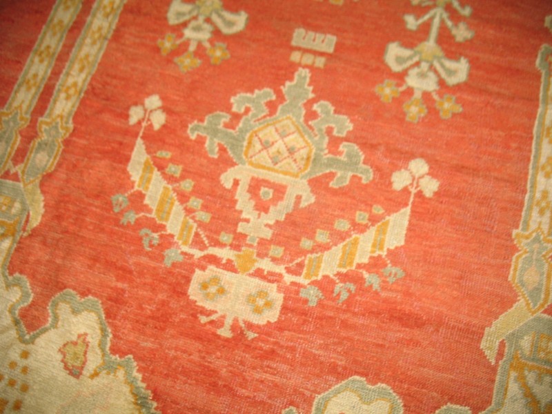 Antique Unbelievable Turkish Oushak Ushak Rug Size 12'10''x17'1'' gallery