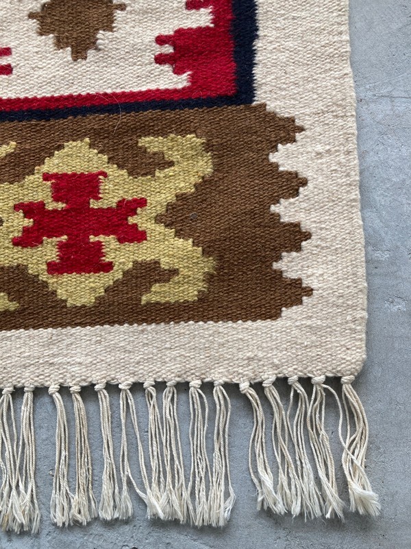 Vintage Handmade Turkish Anatolian Traditional Wool Kilim Runner Rug 93x38 cm gallery