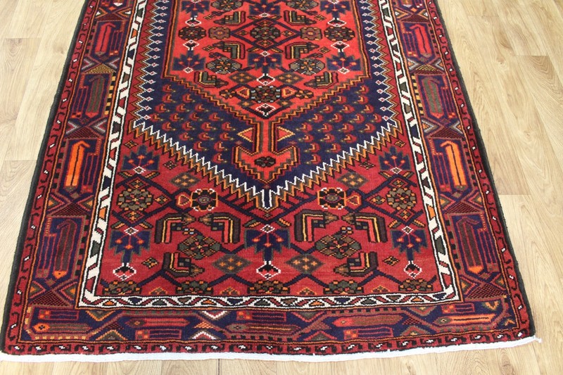 Handmade Oriental Rug 205x132cm 6’9 x 4’4 Handmade Wool Carpet Red Blue Tribal gallery